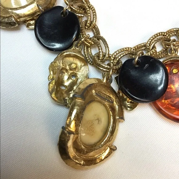VINTAGE FLORENZA JAPANESE DEVIL NOH BRACELET SIGNED